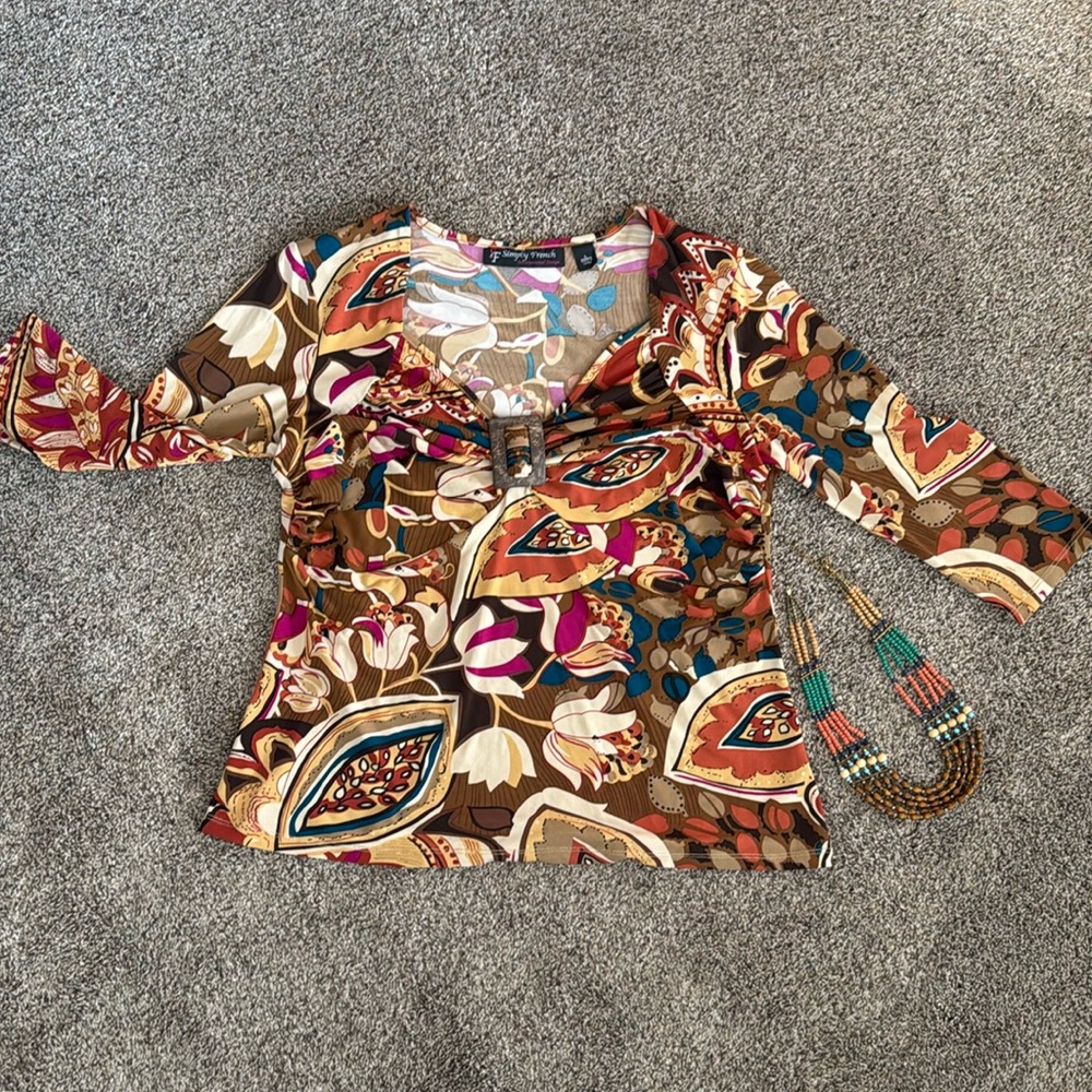 Bohemian top L  NWOT